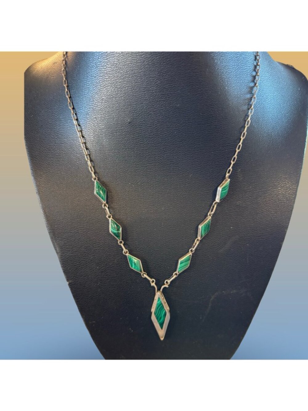 Authentic Sign Taxco Sterling Silver Turquoise Large Link Bracelet & Necklace - Picture 7 of 14